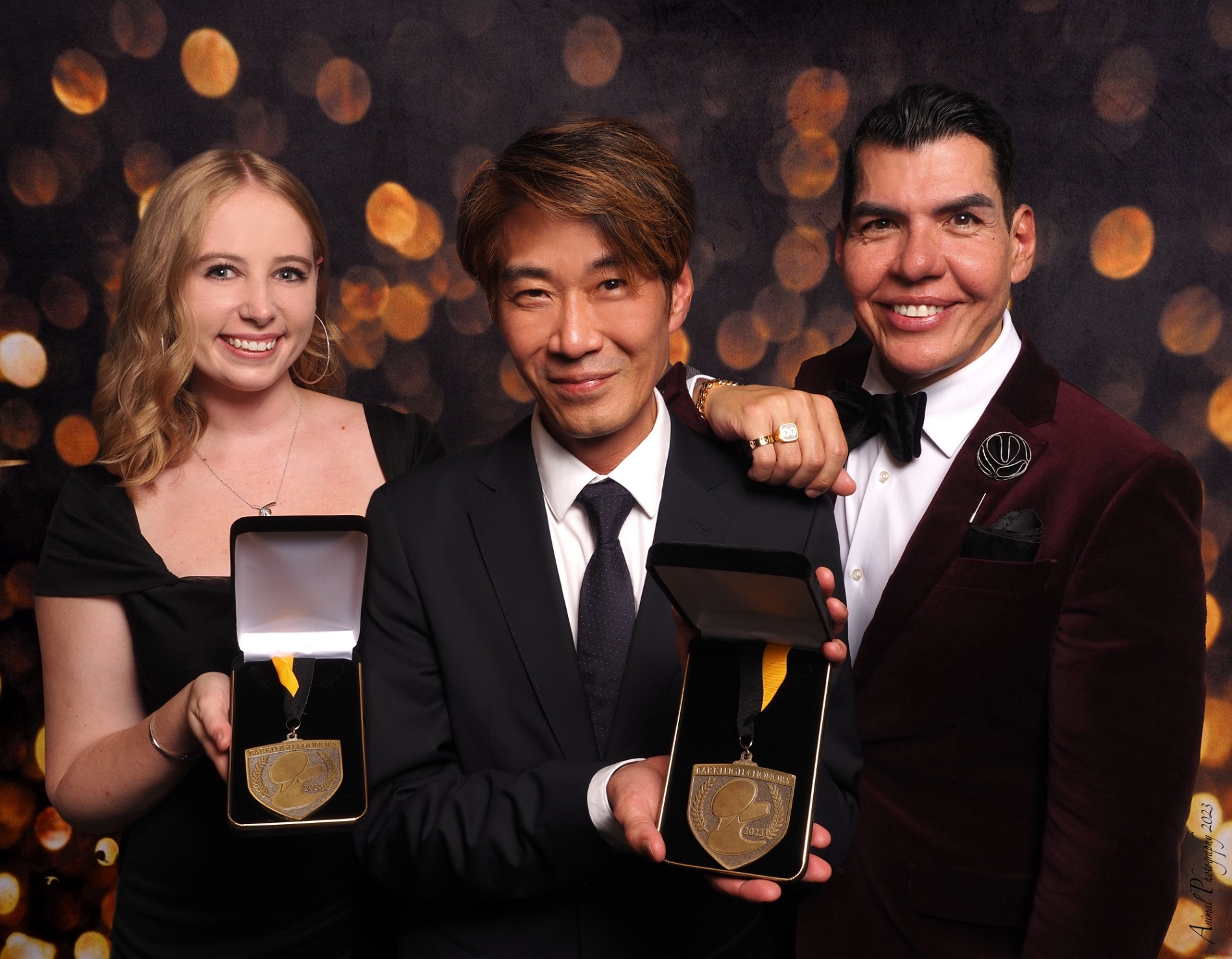 <좌측부터 하이포닉 미국 앰베서더 Ashley Pacini, 하이포닉 미국지사장 James Kang, 하이포닉 글로벌 앰베서더 Victor Rosado. 하이포닉 제공>