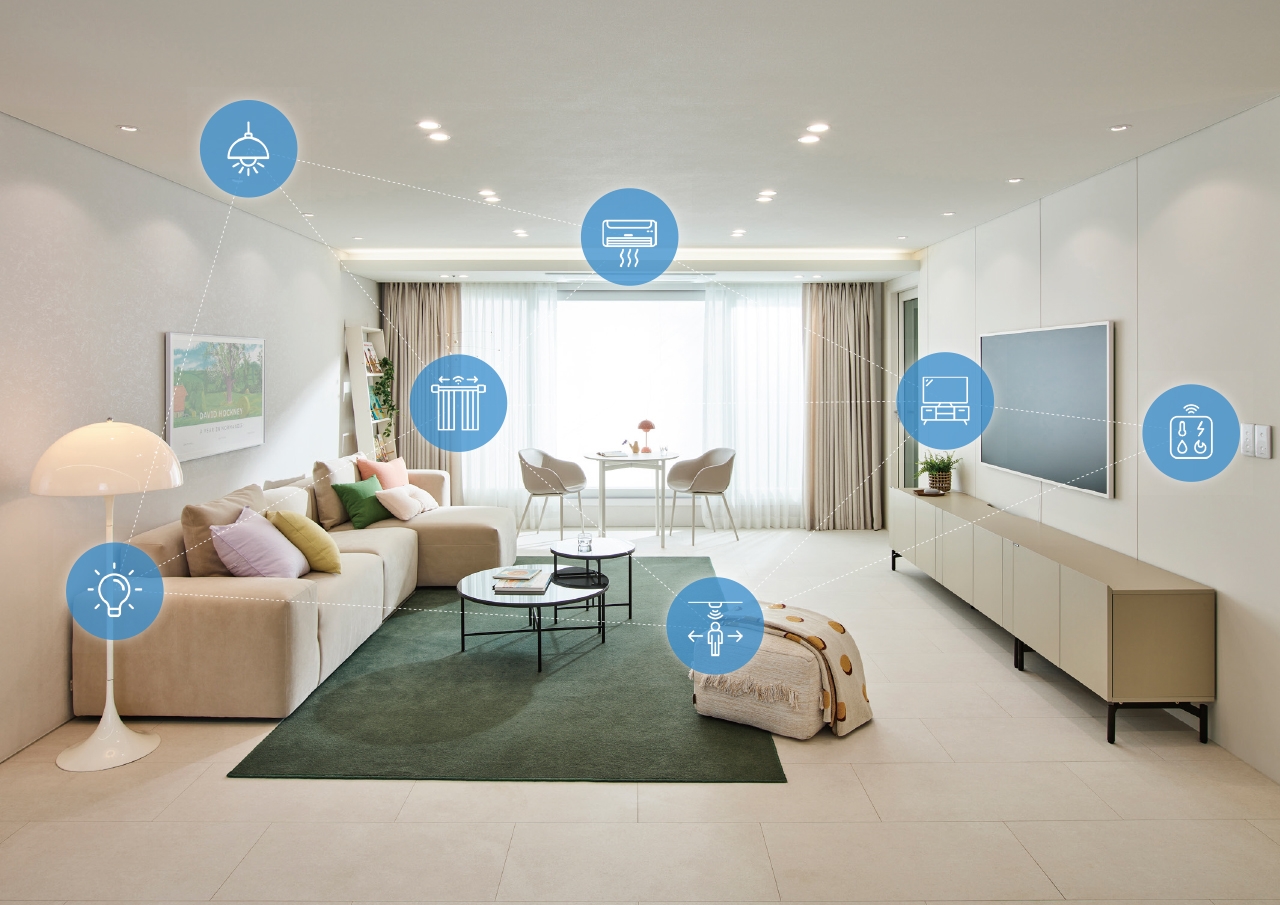 한샘이 삼성전자 스마트싱스와 연결되는 스마트홈 신제품을 출시했다.(사진=한샘)