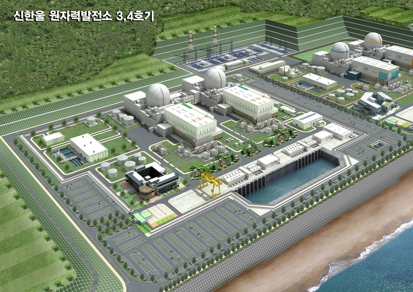 신한울 원자력발전소 3,4호기 조감도.(사진=한수원)