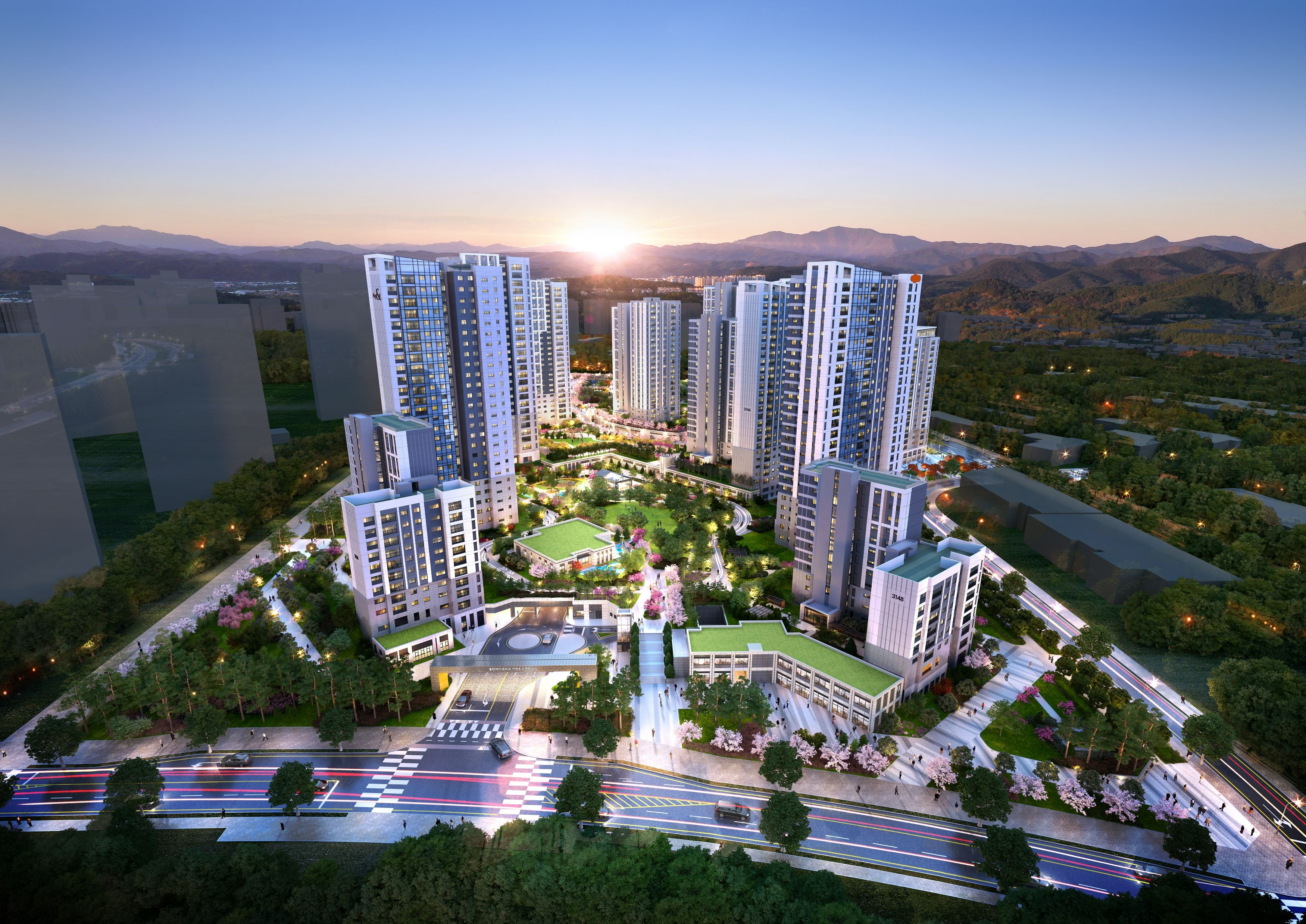 동탄레이크파크 자연& e편한세상 단지 조감도.(사진=DL이앤씨)