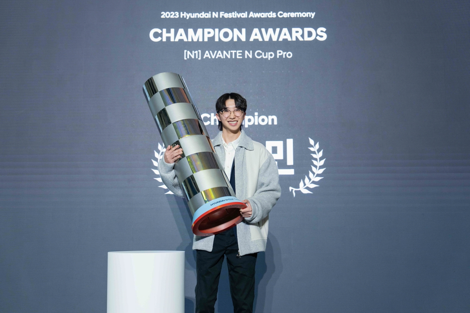 2023 현대 N 페스티벌 N1 클래스 종합 우승자 김규민 드라이버.(사진=현대자동차)