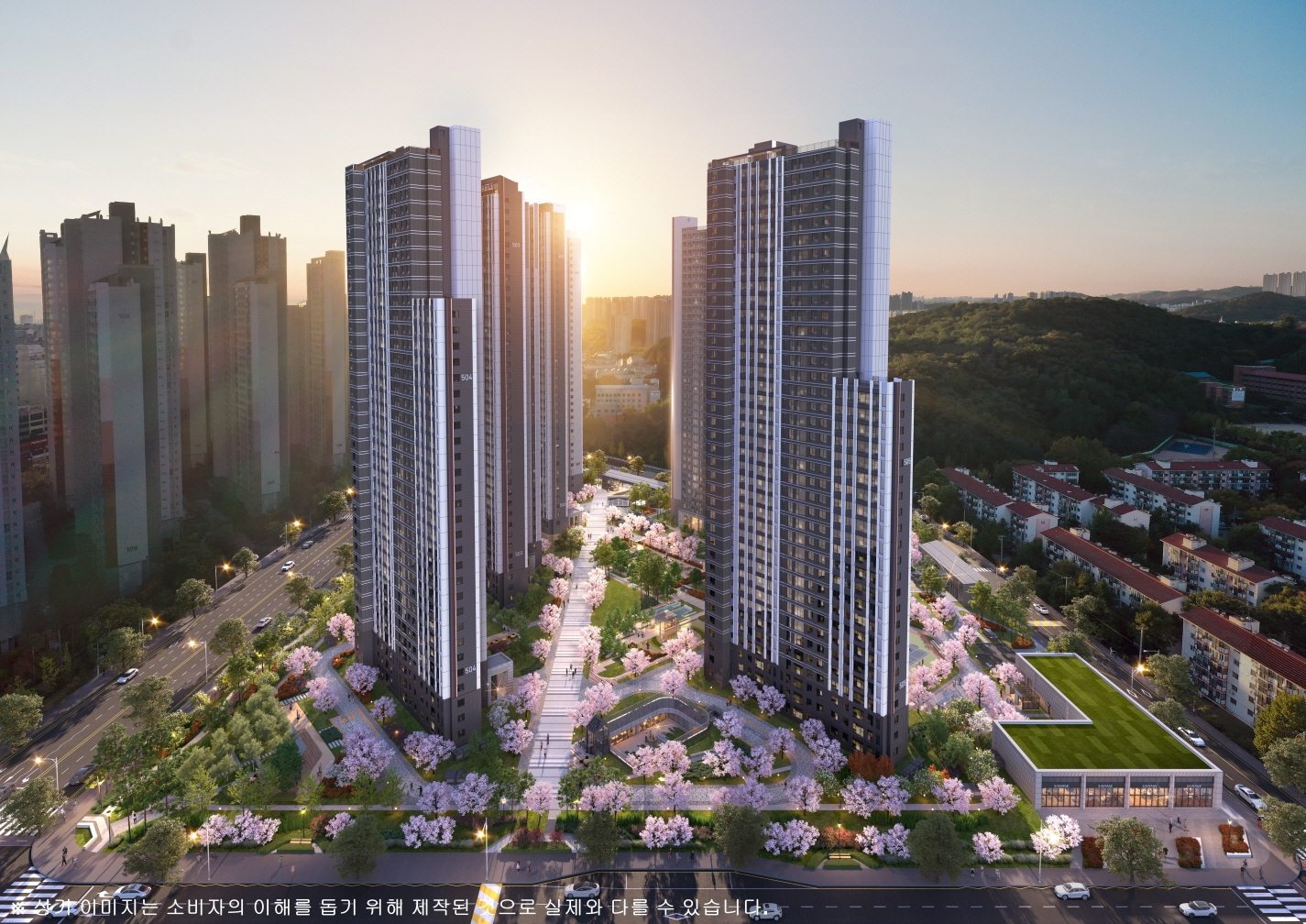 롯데캐슬 시그니처 중앙 반조감도.(사진=롯데건설)