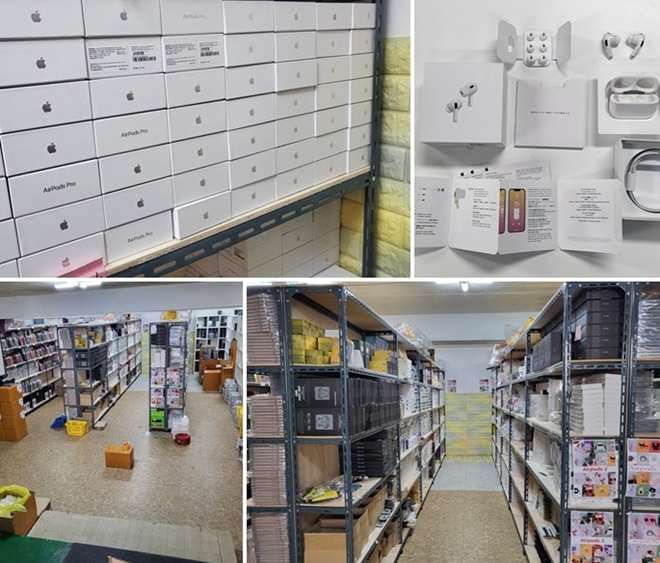 비밀창고안에 진열대까지 설치하여 밀수품들을 보관하고 있는 모습.(사진제공=부산본부세관)