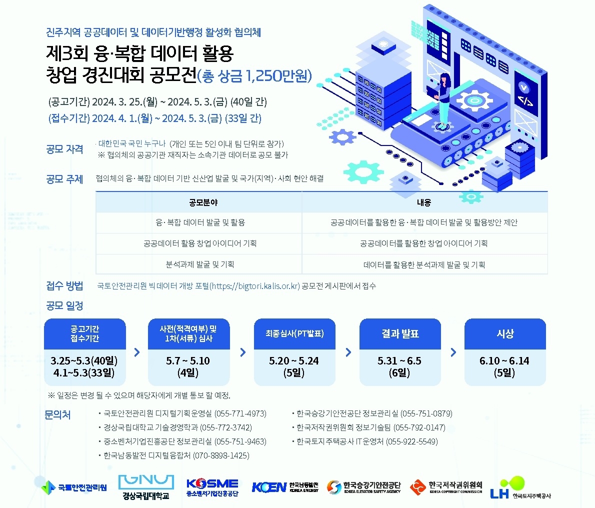 국토안전관리원, 제3회 융·복합 데이터 활용 창업 경진대회 공모전 개최
