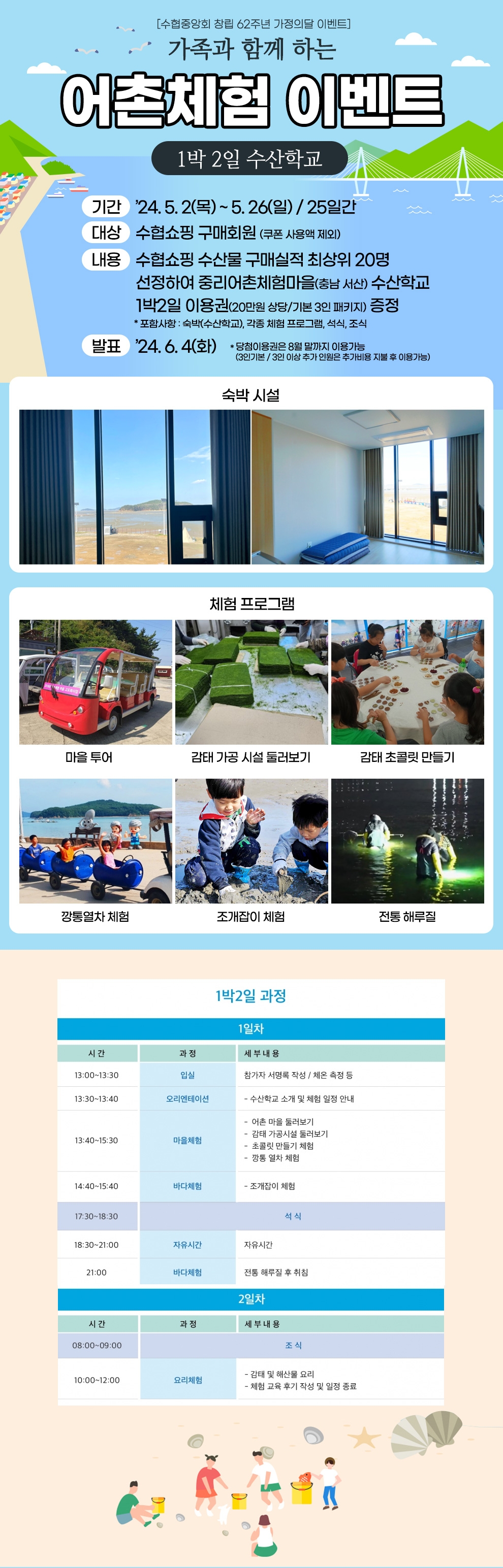 수협쇼핑,“수산물 사고 어촌체험 가자!”가정의달 특별이벤트 이미지.(사진= 수협쇼핑)