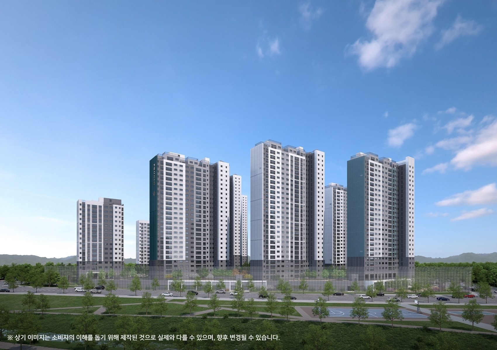 탕정 푸르지오 센터파크 투시도.