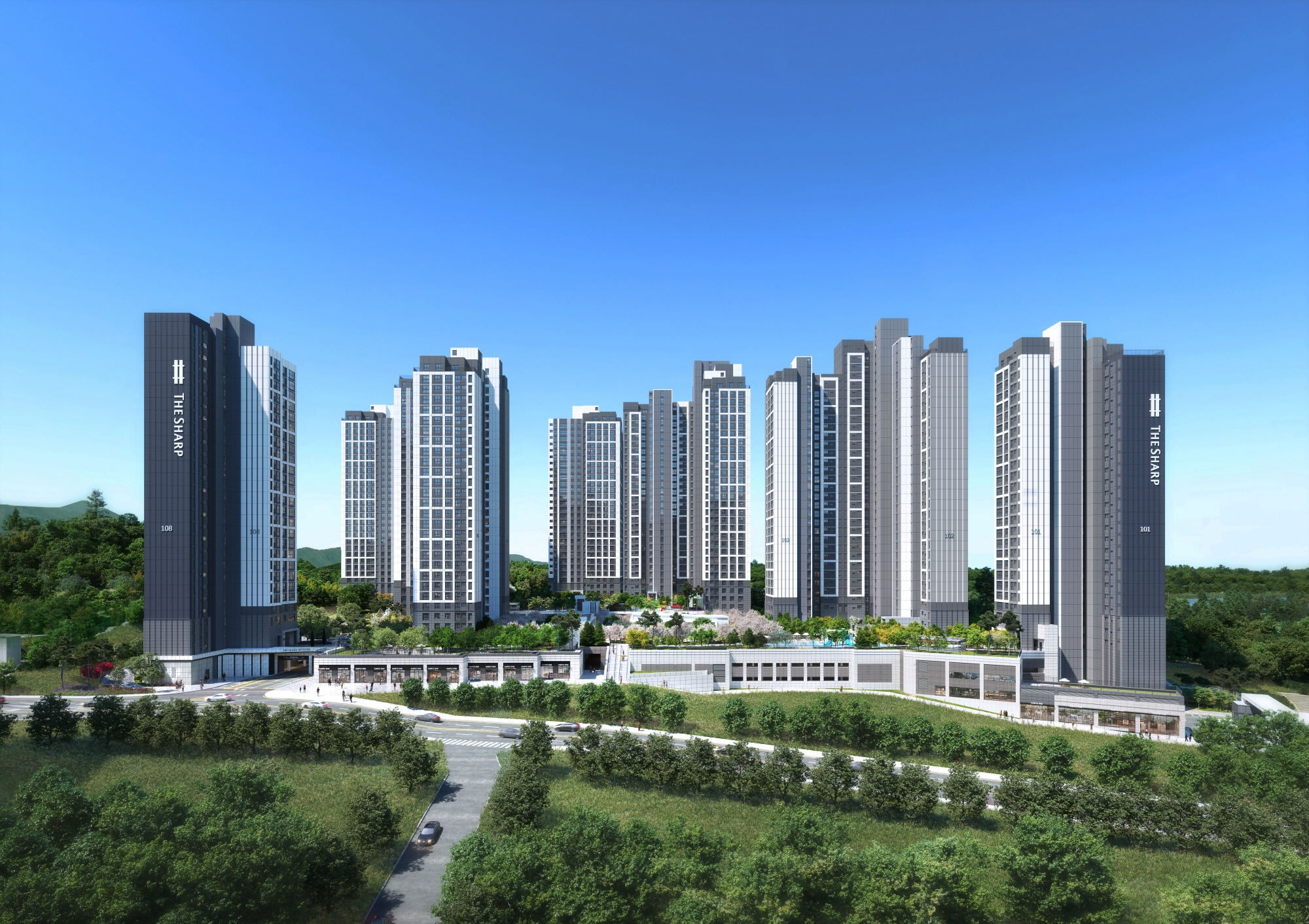 속초더샵프라임뷰 메인정면투시도.