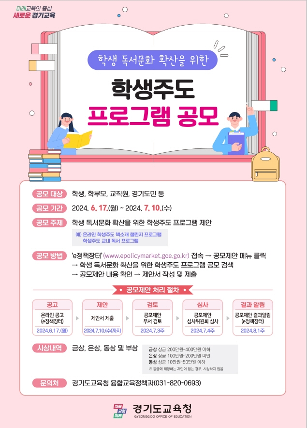 독서프로그램 공모 포스터