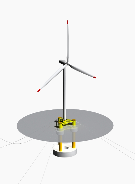 대우건설이 MBS와 공동 개발한 승강형 스파식 부유체(MSPAR) 조감도.(사진=대우건설)