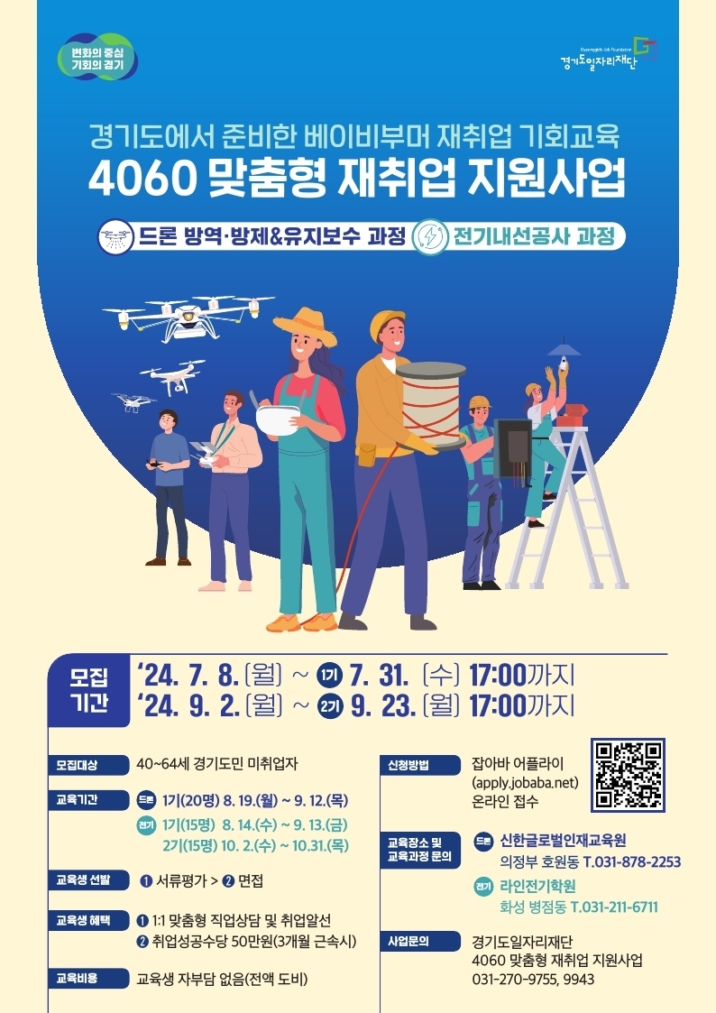 4060 맞춤형 재취업지원사업 포스터