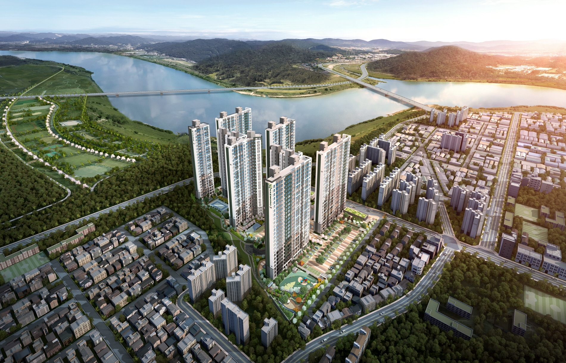 구미 해모로 리버시티 광역조감도.