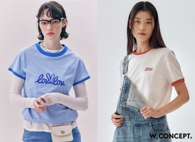 W컨셉, "70년대 '링거티셔츠' 재유행한다"