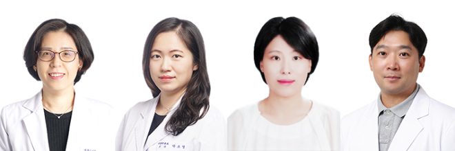 (왼쪽부터) 고대안산병원 내분비내과 김난희, 박소영 교수, 의생명연구센터 김민희, 김재영 교수. 사진=고대안산병원