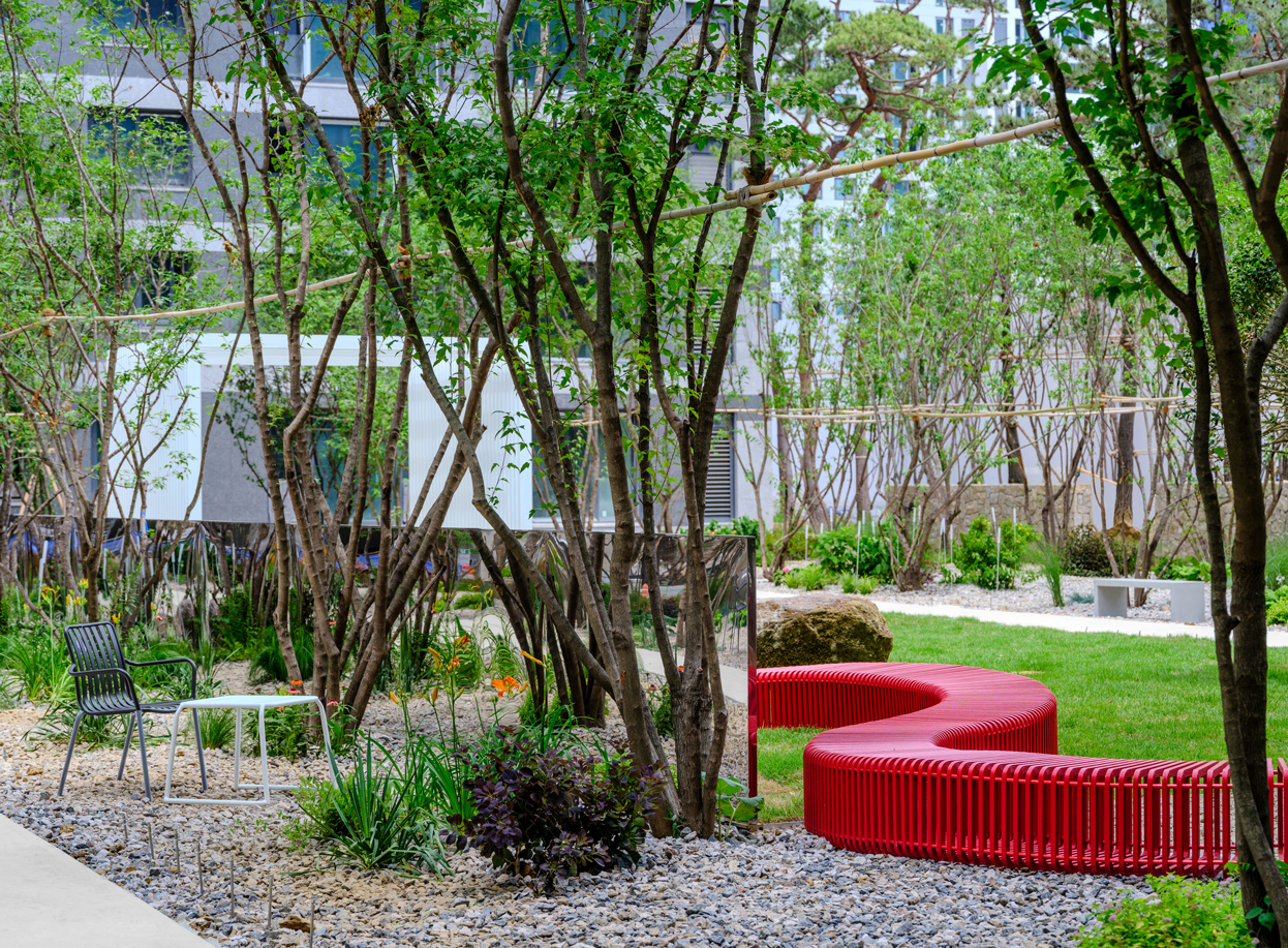 올림픽파크 포레온의 특화 정원, 예원(藝園, Artistic Bosque).(사진=현대건설)