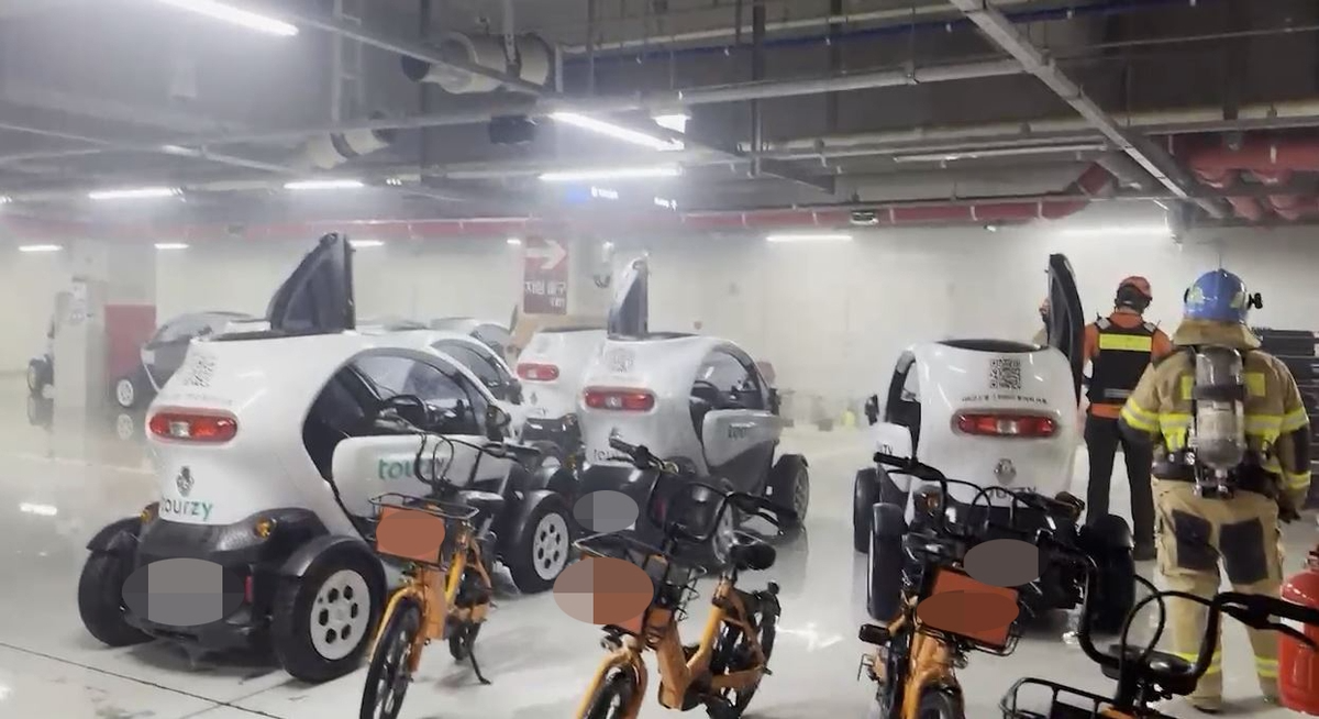 벡스코 지하서 충전하던 전기자전거에서 화재... 스프링클러로 초진