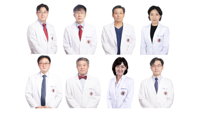 (좌측 상단부터) 미생물학교실 김진일 교수(의과대학), 미생물학교실 김철우 교수(의과대학), 치과학교실 류재준 교수(안암병원), 신경외과학교실 김명지 교수(안산병원), 정형외과학교실 강종우 교수(안산병원), 소아청소년과학교실 최병민 교수(안산병원), 생화학분자생물학교실 이경미 교수(의과대학), 생리학교실 박중진 교수(의과대학). 사진=고대의대