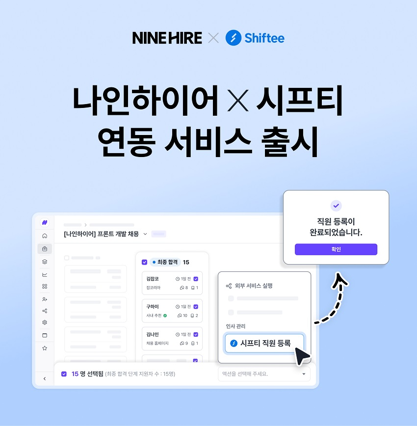 잡코리아 나인하이어-시프티,  연동 서비스 출시
