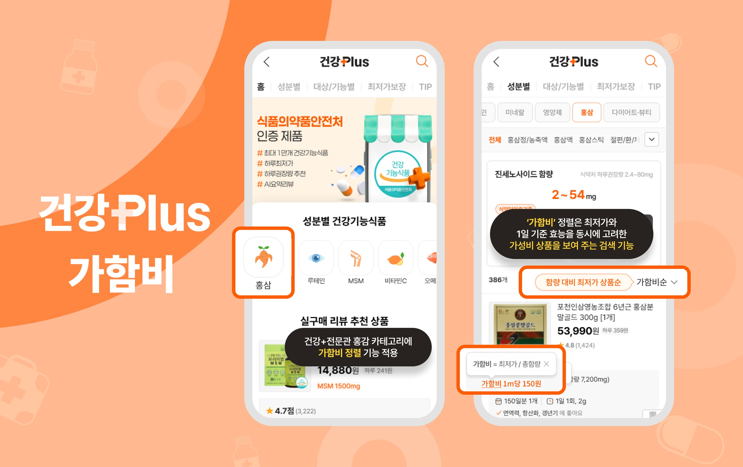 에누리, 건강Plus 전문관에 ‘가함비’ 정렬 서비스 오픈