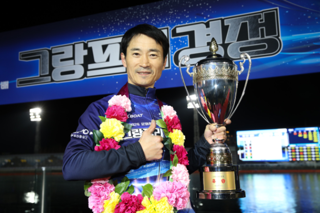 그랑프리 경정 우승자는 백전노장 김민천. (사진=국민체육진흥공단)