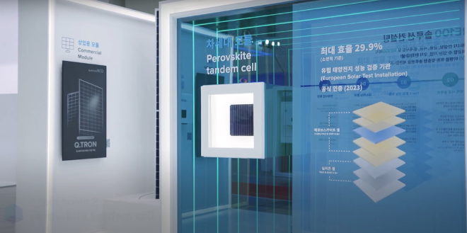 한화큐셀, 세계 최초 발전 효율 28.6% 탠덤 셀 자체 개발