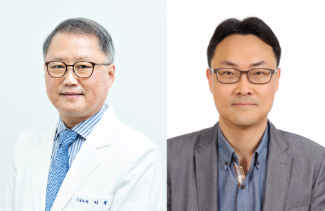 건국대병원 신경외과 박관 교수(왼쪽), 박상구 임상병리사(오른쪽). 사진=건국대병원