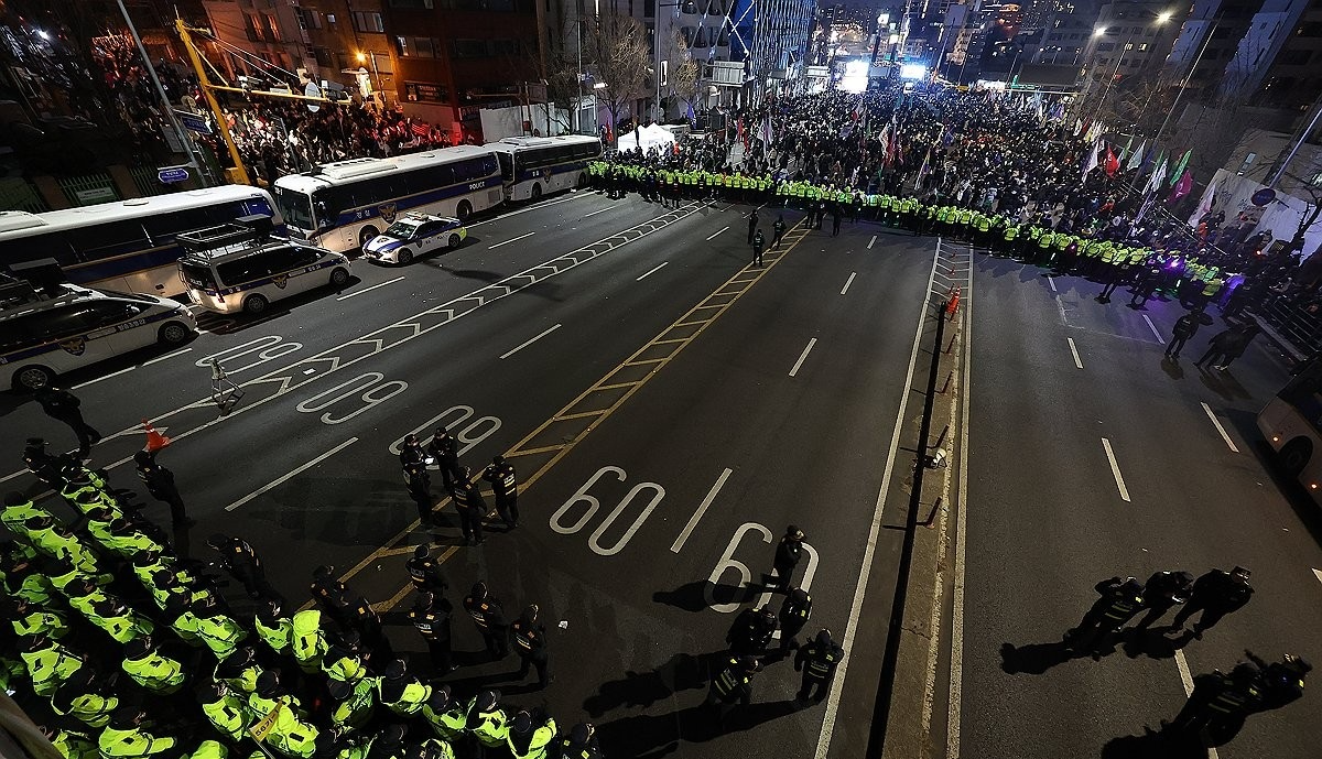 양방향 차단된 한남대로(사진=연합뉴스)