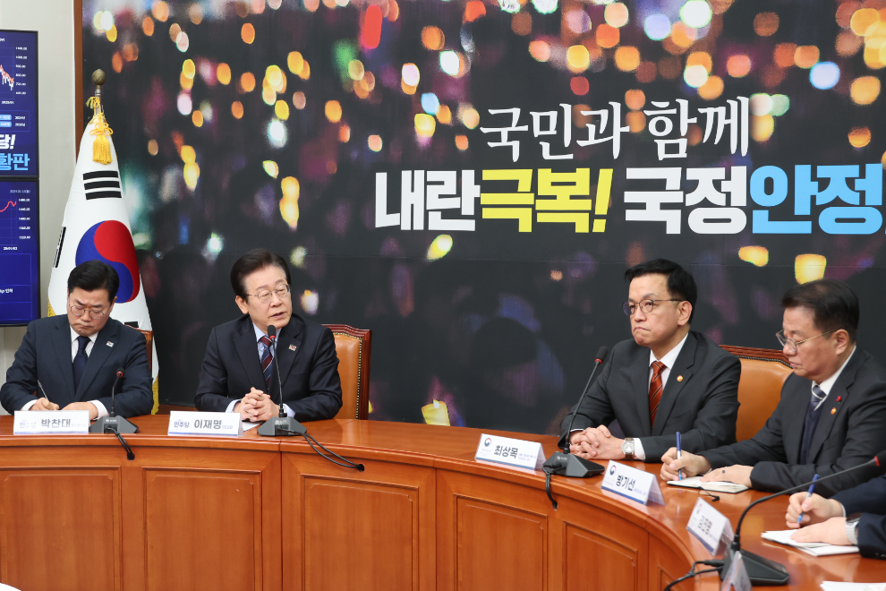 최상목 권한대행과 면담하는 이재명 대표(사진=연합뉴스)