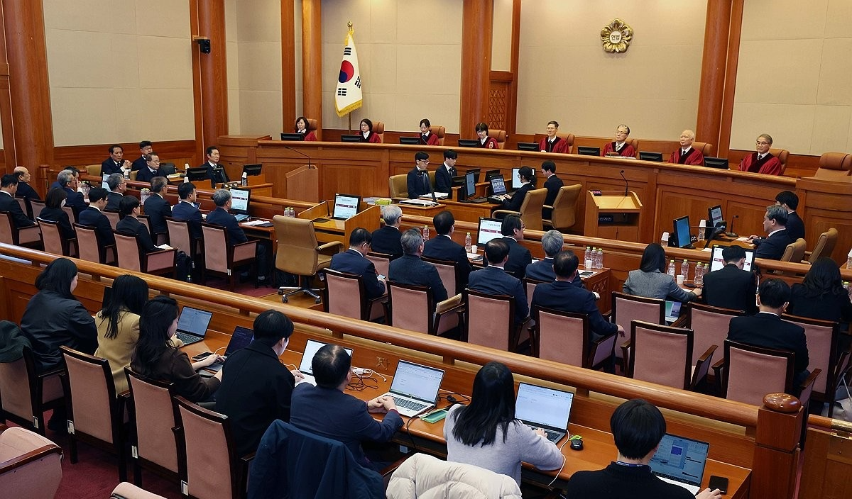 헌법재판소에서 윤석열 대통령의 탄핵 심판 9차 변론이 열리고 있다.(사진=연합뉴스)