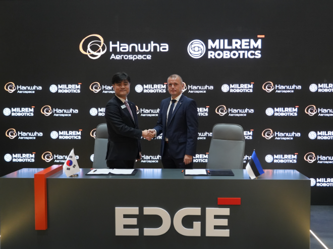 한화에어로스페이스, 글로벌 UGV기업 ‘밀렘’과 T-RCV 공동개발T-RCV 공동개발 양해각서 체결