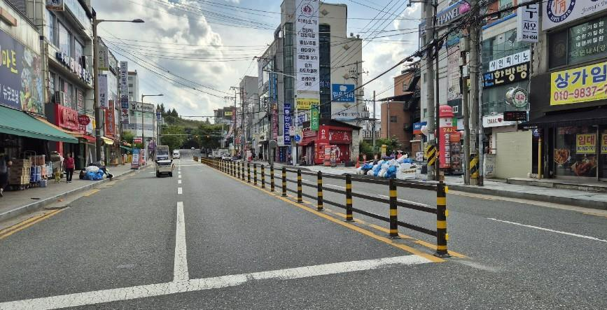 시설개선사례 무단횡단 금지시설.(사진=TS)