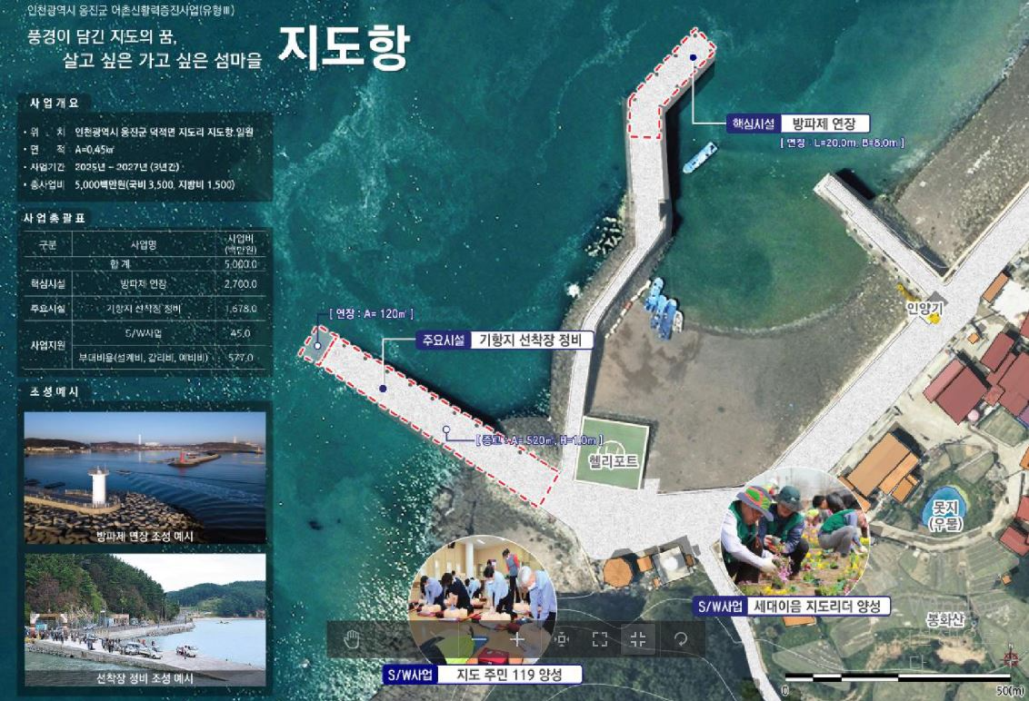 해양수산부 주관 ‘2025년 어촌신활력 증진사업’ 공모에서 최종 대상지로 선정된 옹진군 지도항