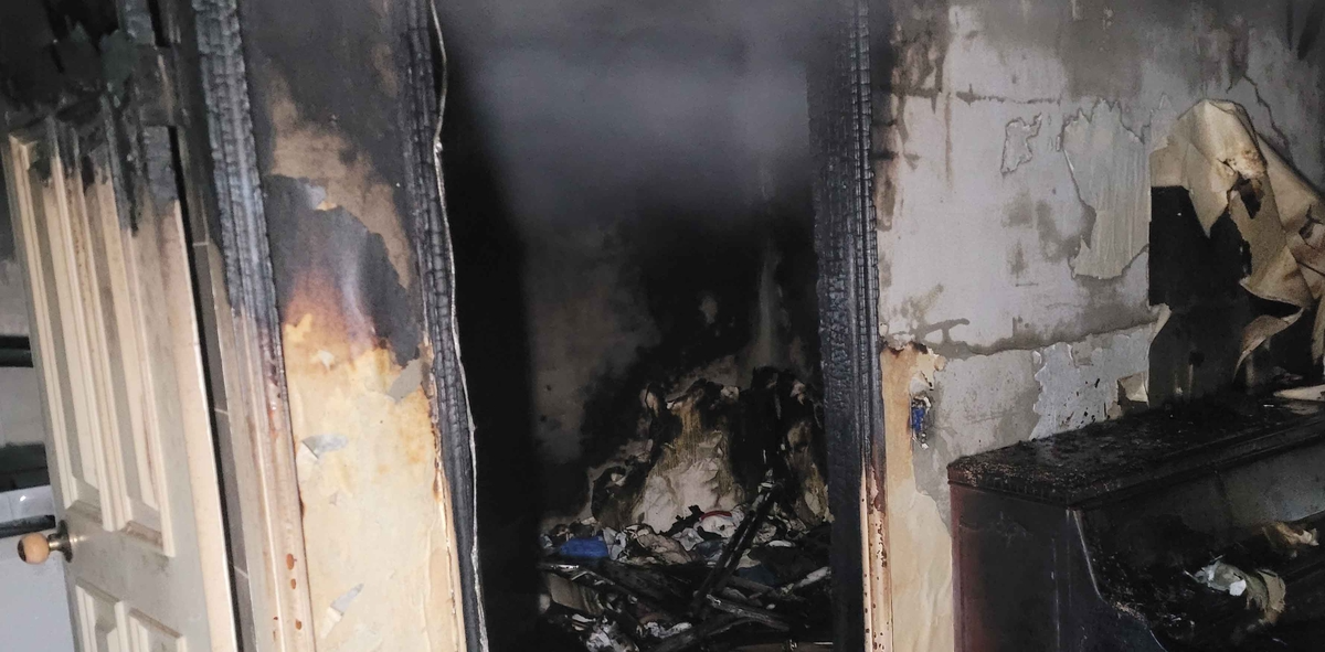 사천 아파트 화재 현장(사진=연합뉴스)