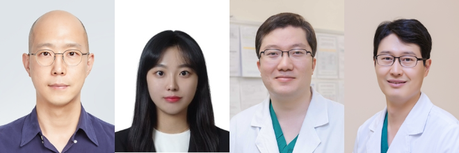 (왼쪽부터) 서울아산병원 융합의학과 신항식 교수-융합의학과 류가연 연구원-마취통증의학과 최병문 교수-마취통증의학과 최재문 교수. 사진=서울아산병원