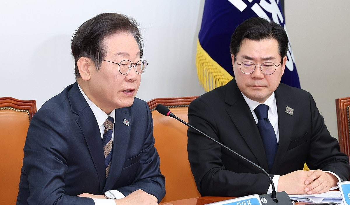 최고위에서 발언하고 있는 더불어민주당 이재명 대표(사진=연합뉴스)