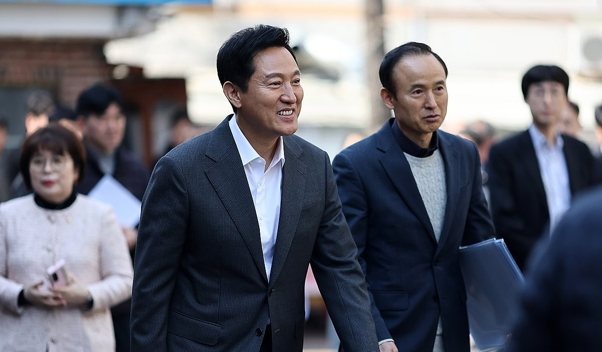 오세훈 서울시장, 소규모 재건축 현장점검(사진=연합뉴스)