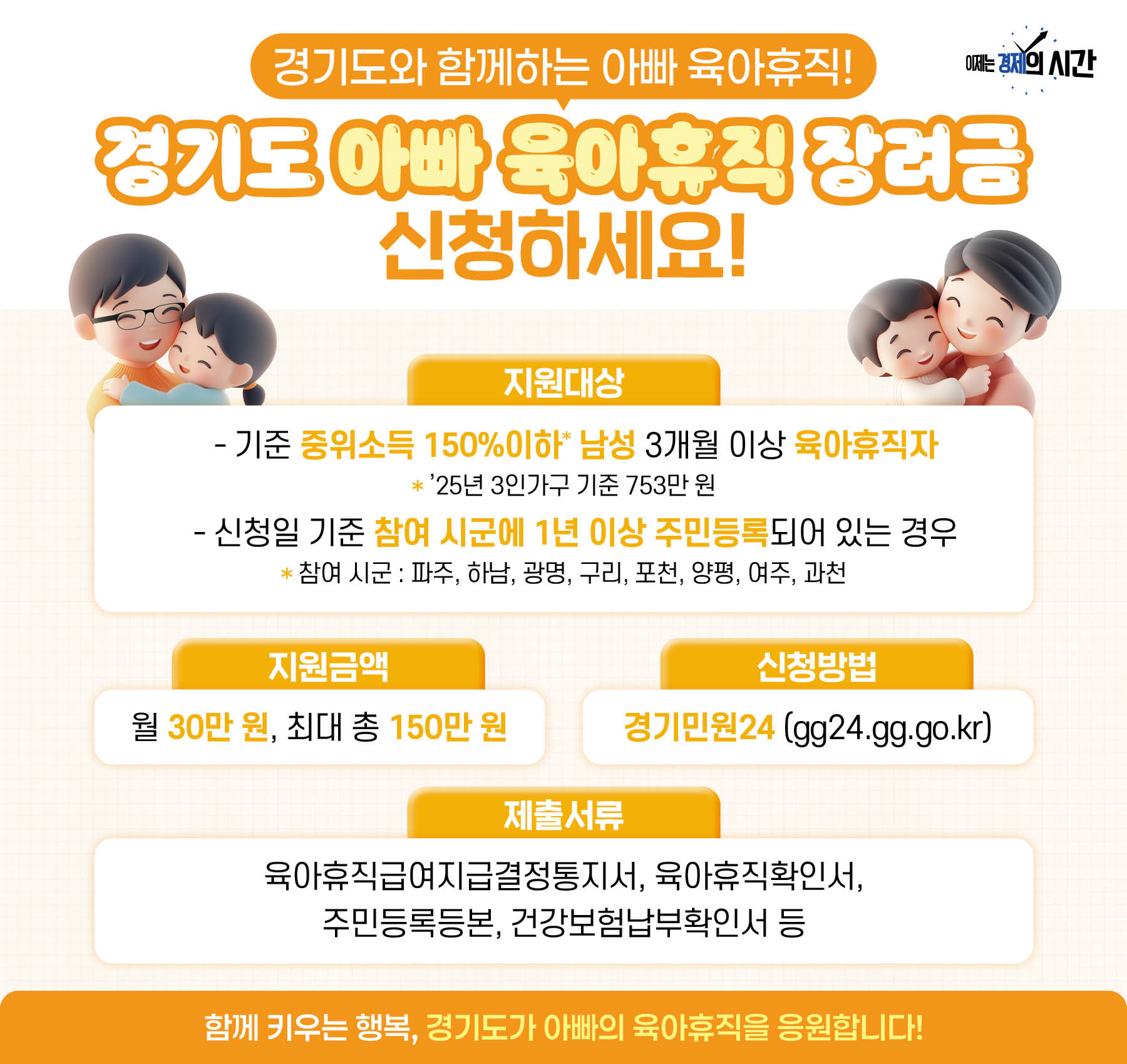 아빠육아휴직 장려금 홍보물