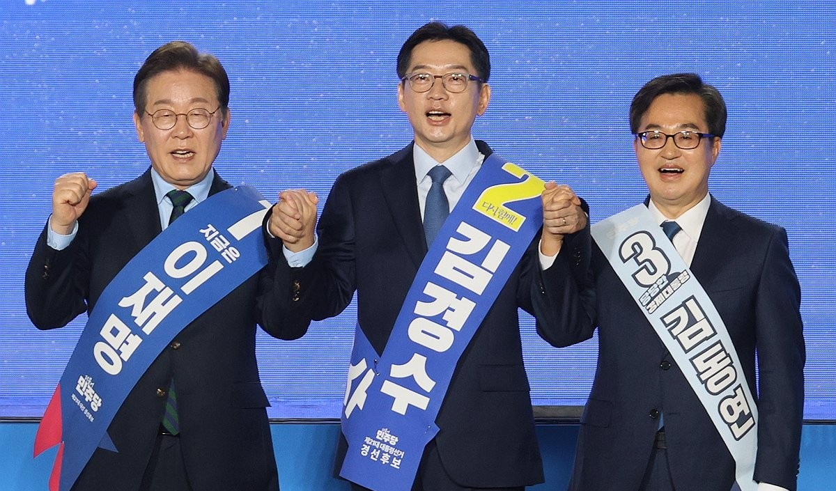 더불어민주당 이재명·김경수·김동연 대선 경선 후보(사진=연합뉴스)