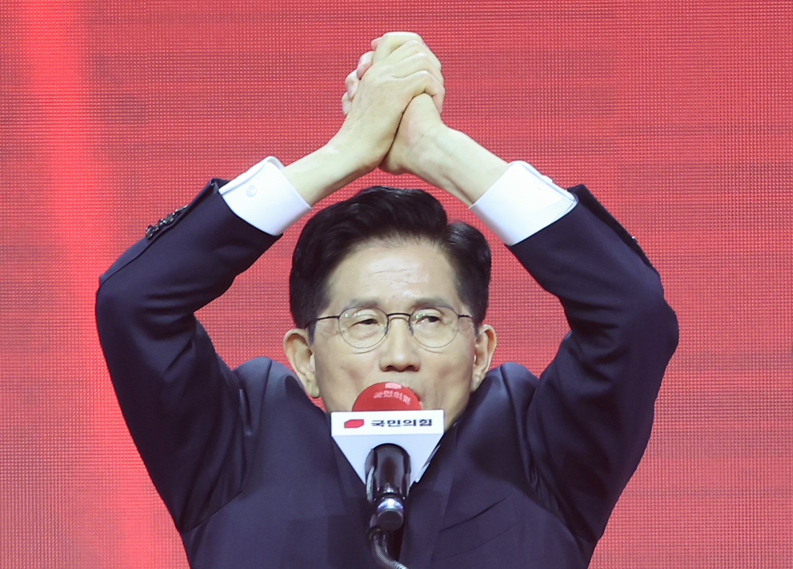 국민의힘 대선 후보로 선출된 김문수 후보가 3일 경기 고양시 킨텍스에서 열린 국민의힘 전당대회에서 수락 연설을 하고 있다. 사진=연합뉴스