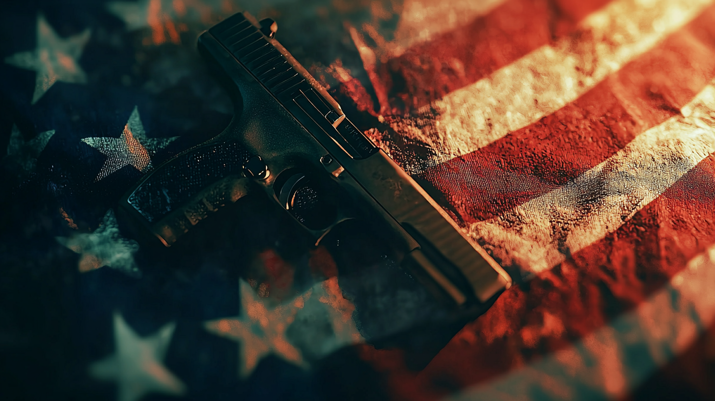 미국 맨즈헬스에서 남성 총기소지자 1,211명을 대상으로 조사한 결과, 응답자의 83%가 "위험한 세상에 산다"고 느끼며, 5명 중 1명은 총기가 없으면 불안감을 느끼는 것으로 드러났다. / 이미지=로이슈 AI디자인팀