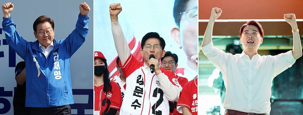 선거운동에 나선 ‘이재명·김문수·이준석’ 후보(사진=연합뉴스)