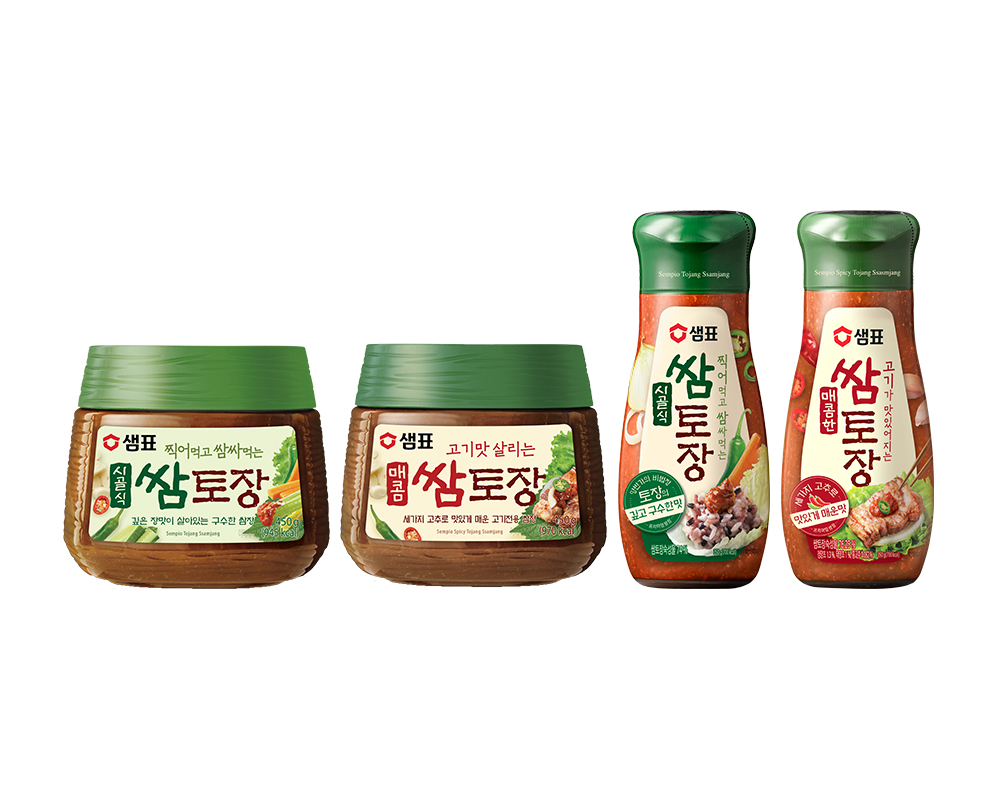 샘표, ‘시골식 쌈토장’ ‘매콤한 쌈토장’ 튜브형 선보여