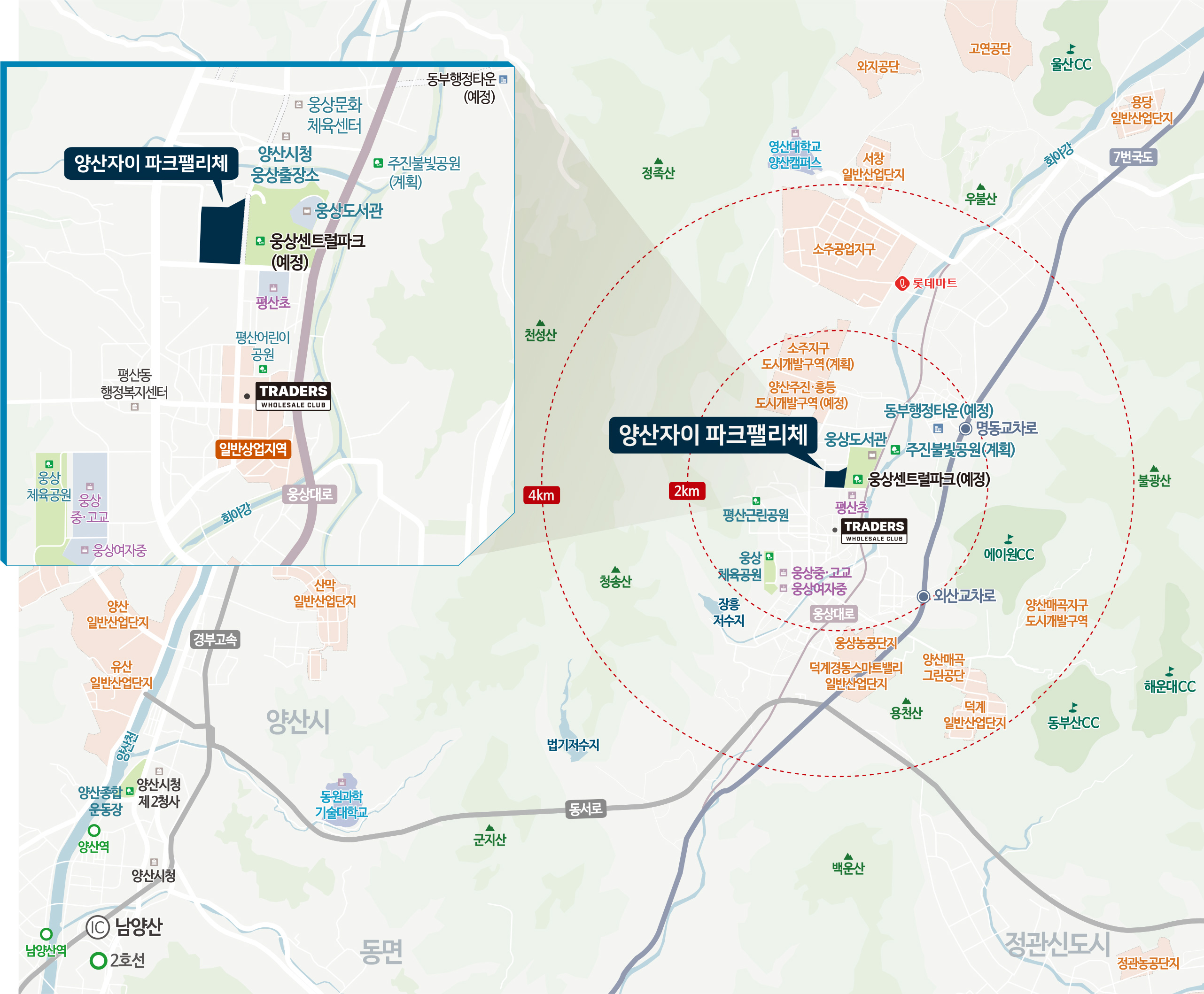 양산자이 파크팰리체 위치도