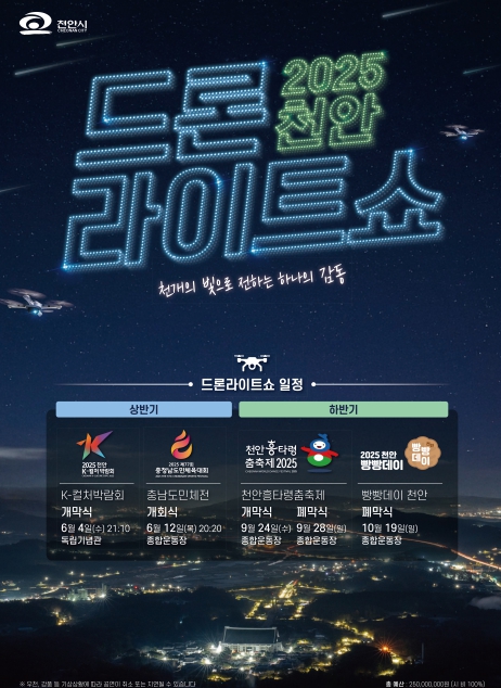 ‘2025 천안드론라이트쇼’ 홍보문.
