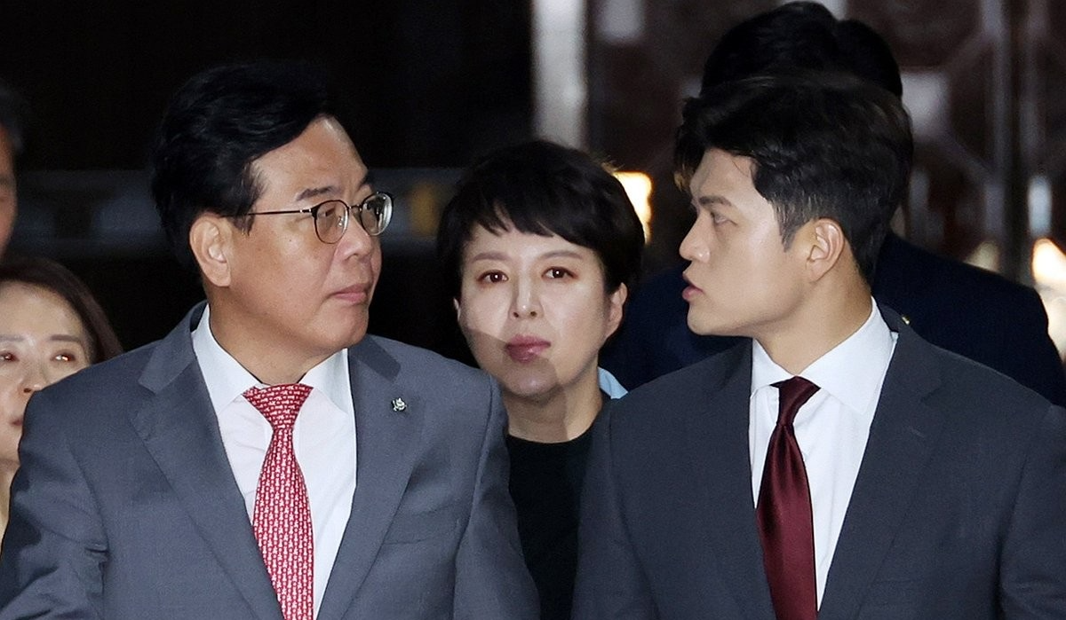 인사청문회 대책 긴급 의총 참석하는 국민의힘 지도부(사진=연합뉴스)