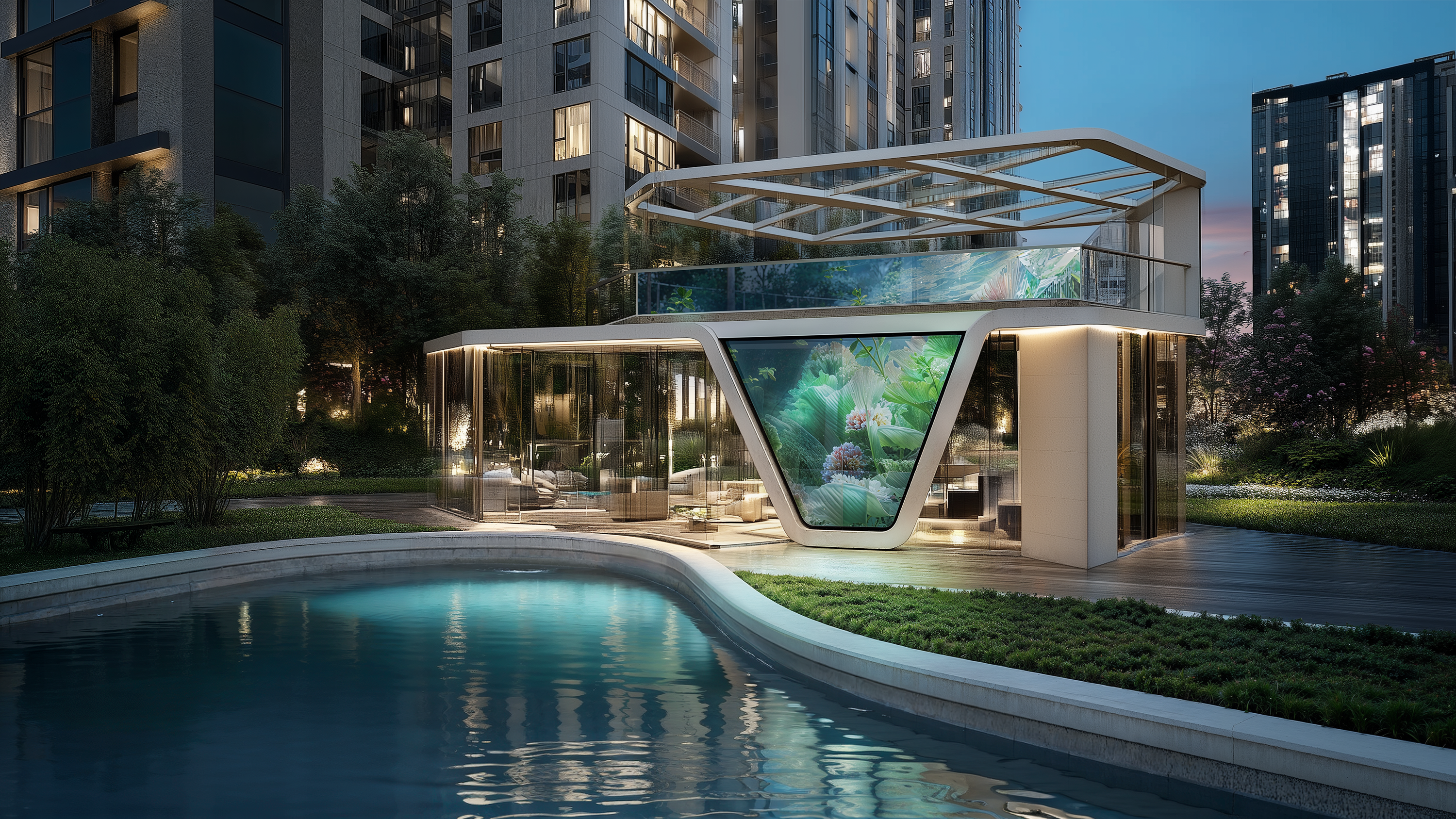 푸르지오 AI 미디어 파고라.(사진=대우건설)