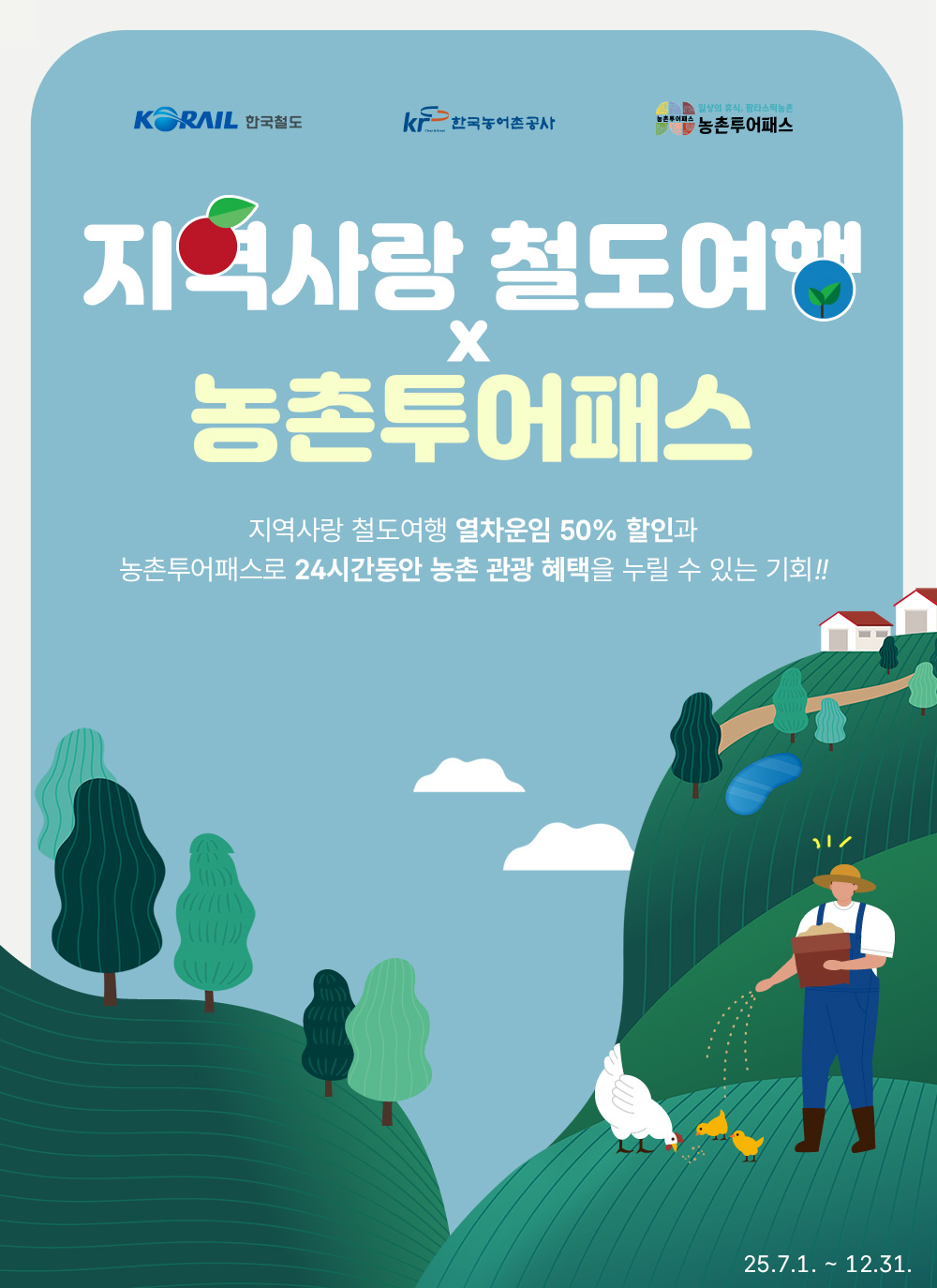 코레일, ‘지역사랑 철도여행×농촌투어패스’ 결합상품 출시