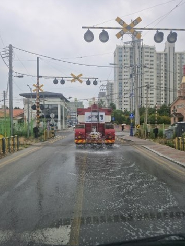 도로변 살수작업