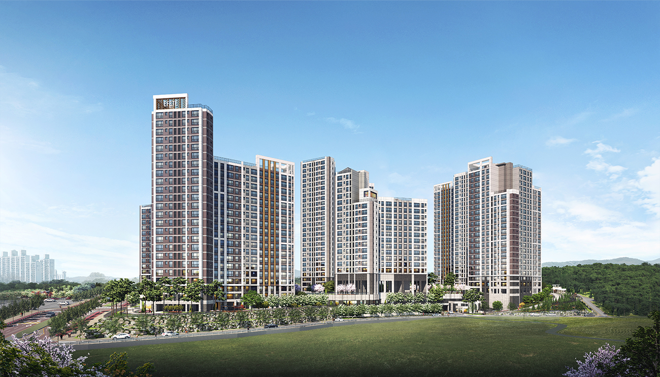 KCC가 참여한 HL디앤아이한라 ‘에피트’의 표준 색상이 적용된 부발역 에피트 에디션 예상 투시도.(사진=KCC)