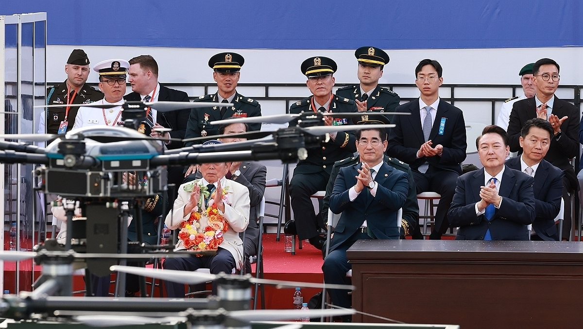 드론 행사에 참석한 윤석열 대통령(사진=연합뉴스)