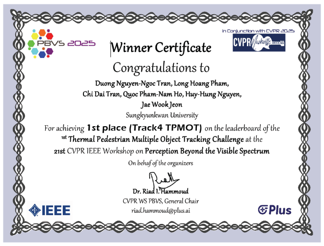 성균관대 전재욱 교수 연구팀, CVPR TP-MOT Challenge 세계 1위 달성